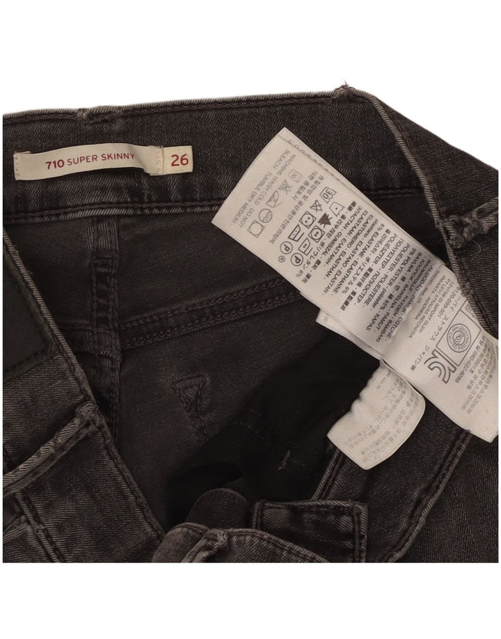 LEVI'S Vaqueros súper ajustados 710 para mujer W26 L29 Algodón gris