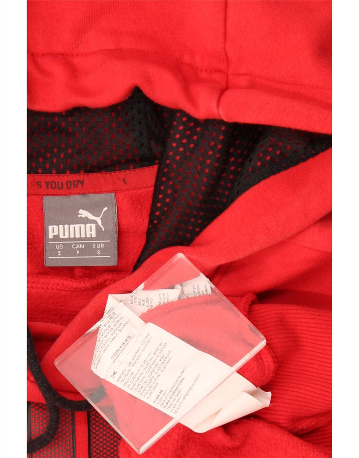 Puma Hombre Graphic Sudadera con capucha Jumper Small Rojo Algodón