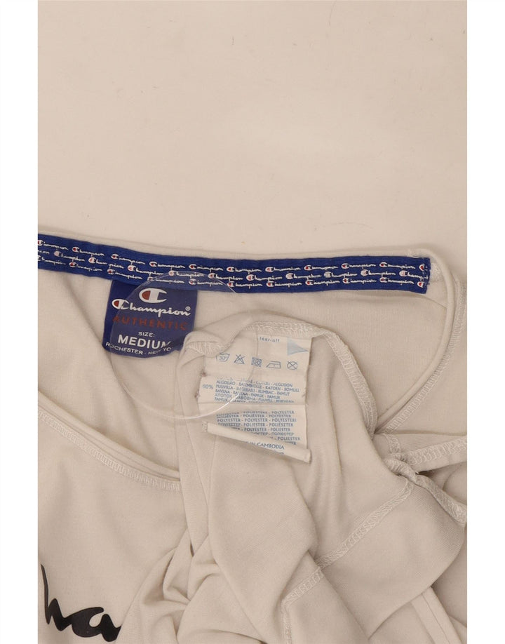 Champion Camiseta gráfica para mujer Top UK 12 Medium Off White Cotton