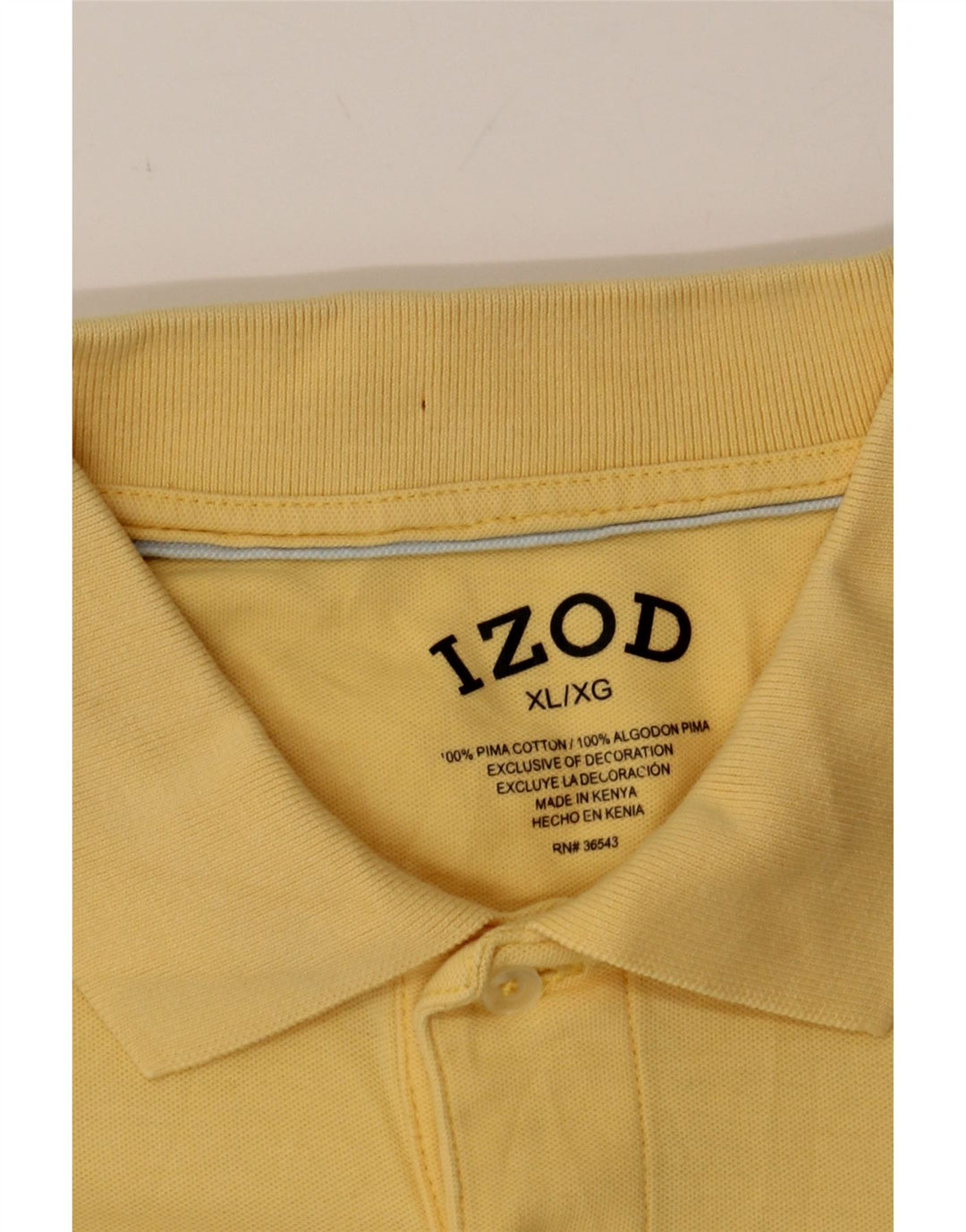 IZOD Mens Polo Shirt XL Yellow Cotton Vintage Izod and Second-Hand Izod from Messina Hembry 