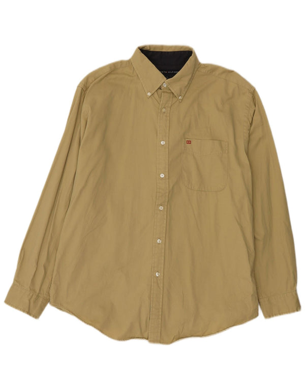 Camisa Tommy Hilfiger Hombre Grande Algodón Beige