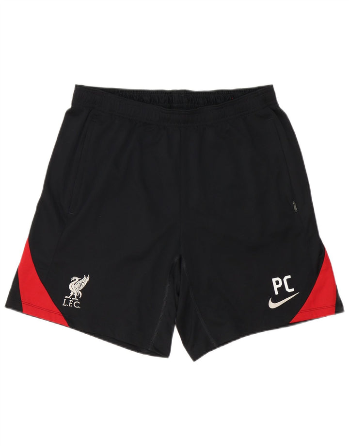 Nike Liverpool - Pantalones cortos deportivos con estampado de poliéster para hombre, talla grande, color negro