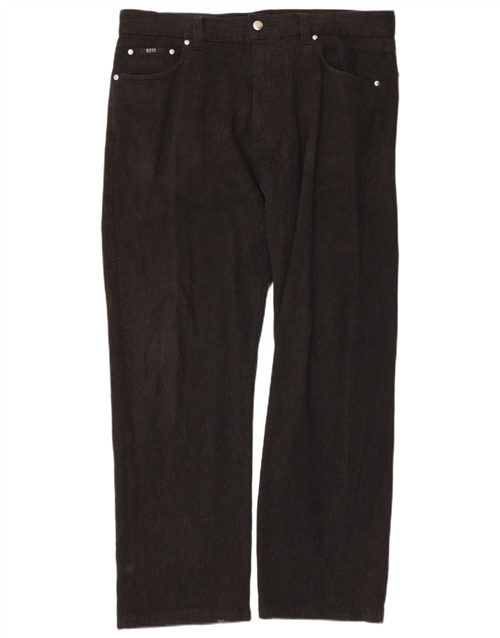Pantalones rectos de pana Alabama de HUGO BOSS para hombre W38 L32 Viscosa negra