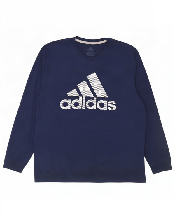 Adidas Mens Climalite Graphic Top Manga Larga XL Azul Marino Poliéster