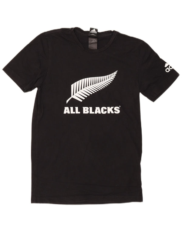 Adidas Mens All Blacks Graphic Camiseta Top Pequeño Negro