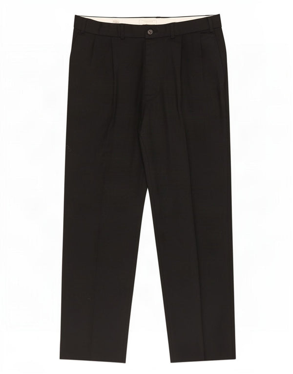 Marks & Spencer Pantalón de traje St. Michael Pegged para hombre W36 L33 Lana negra