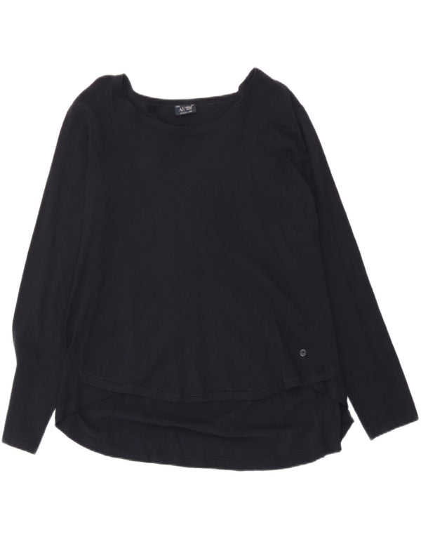 Armani Jeans Mujer Top Manga Larga UK 12 Medio Azul Marino