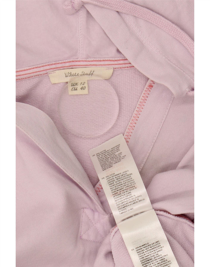 White Stuff Top con capucha para mujer, manga larga, UK 42, algodón morado mediano