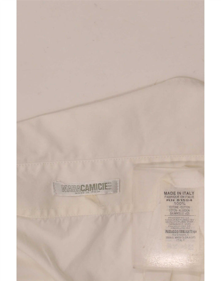 Naracamicie Blusa corta para mujer UK 44 Algodón blanco mediano