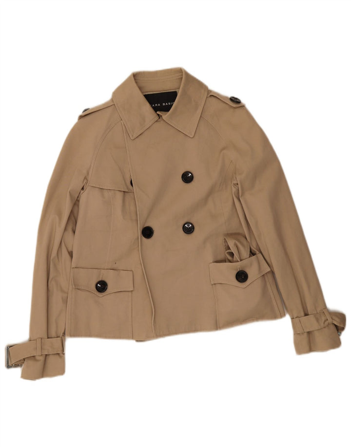 Zara Mujer Gabardina Corta UK 44 Large Beige