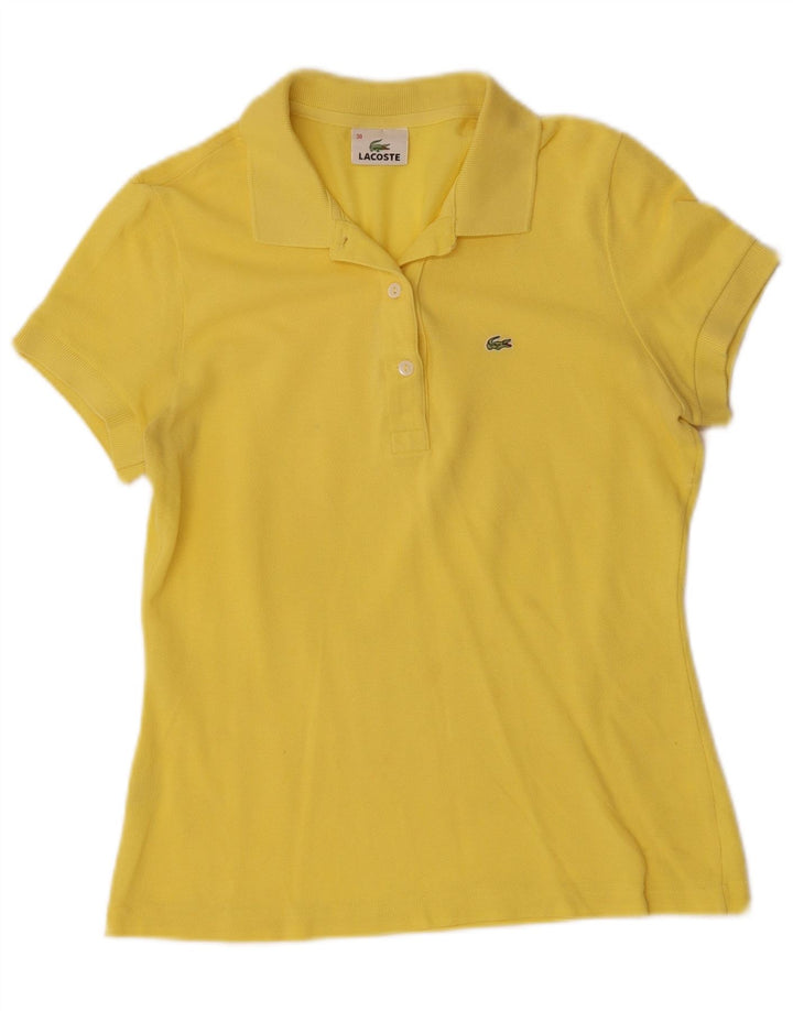 Polo Lacoste Mujer Talla 38 Algodón Amarillo Medio