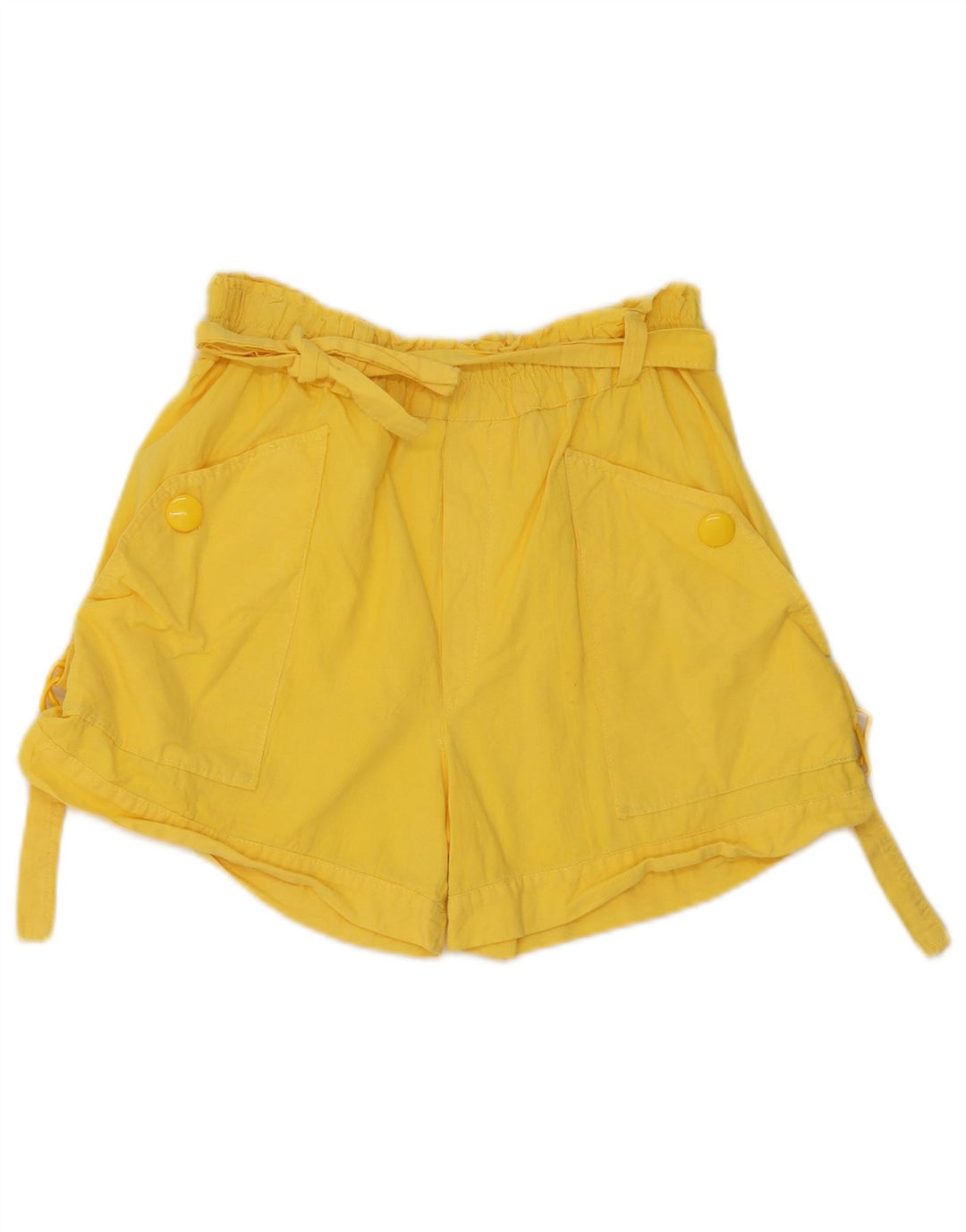 Pantalones cortos cargo vintage para mujer W28 amarillo medio