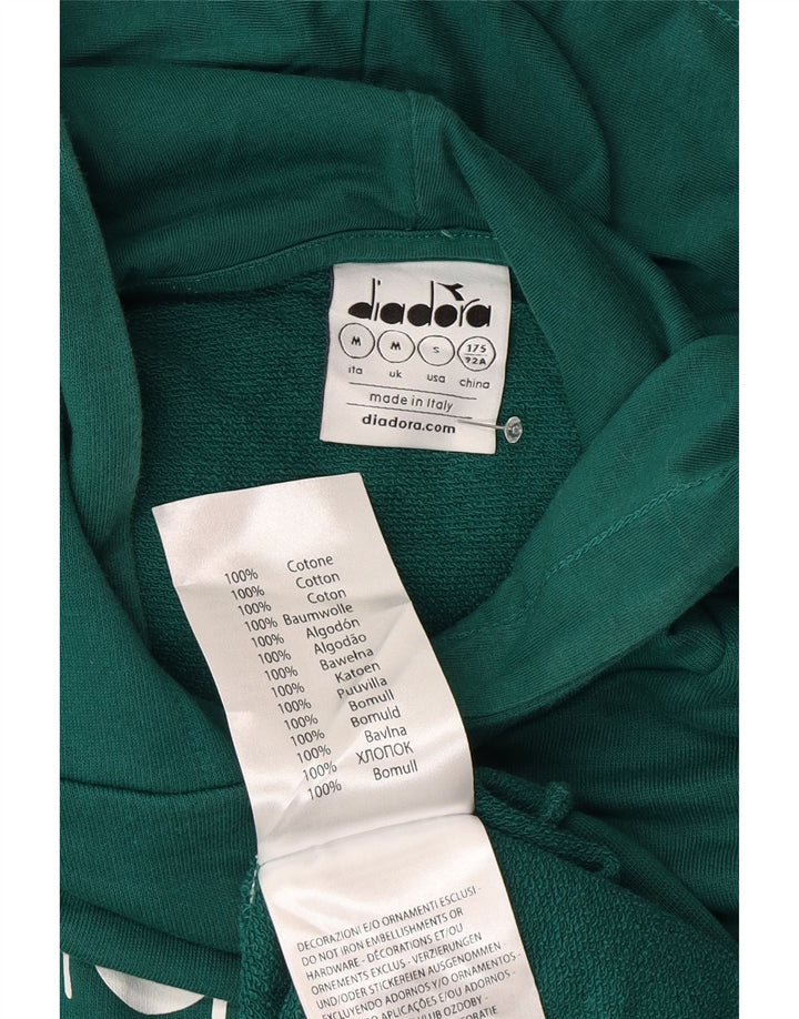 Diadora Jersey Con Capucha Gráfica De Algodón Verde Medio Hombre