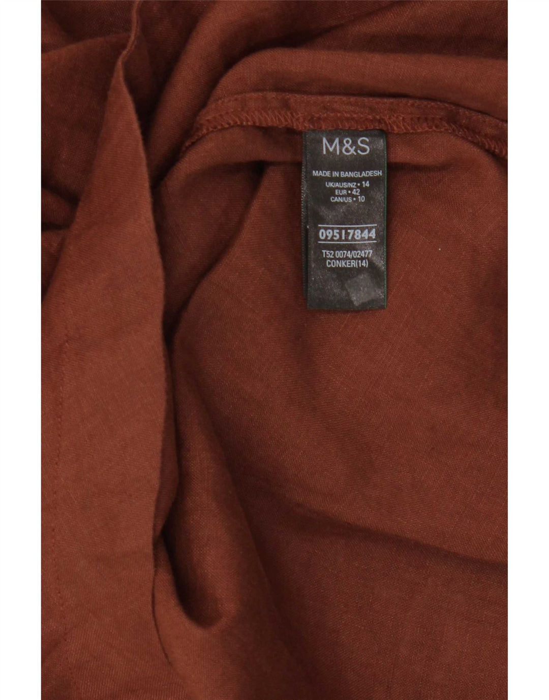 Marks & Spencer Top tipo túnica para mujer Reino Unido 44 Grande Lino marrón