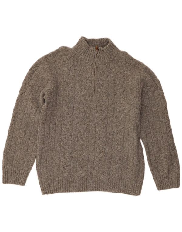 Gant Suéter tipo jersey con cuello y cremallera para hombre 2XL Gris Lana Merino