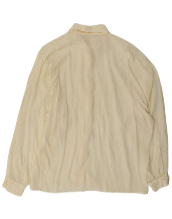 Vintage mujer camisa blusa Reino Unido 16 grande de blanco
