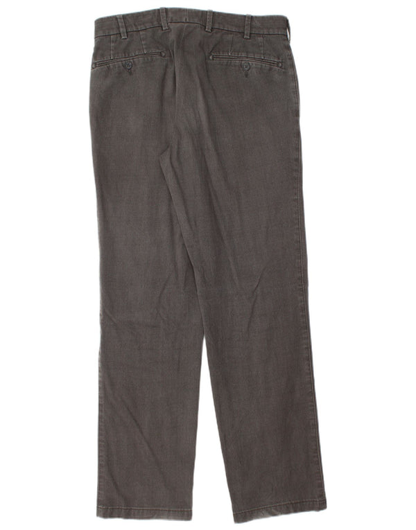 Bugatti Pantalón de traje recto para hombre IT 46 Small W32 L30 Algodón a cuadros gris