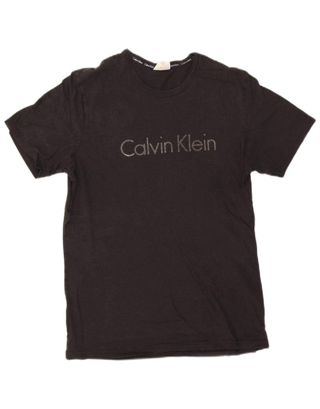 Calvin Klein Camiseta gráfica para hombre Top mediano de algodón negro