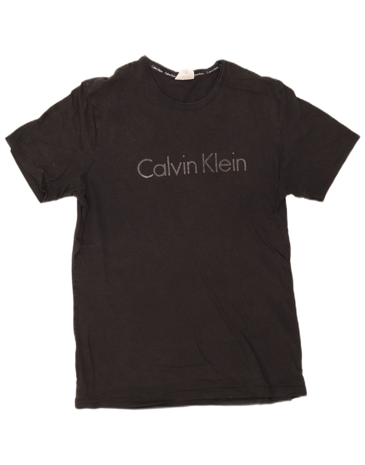 Calvin Klein Camiseta gráfica para hombre Top mediano de algodón negro