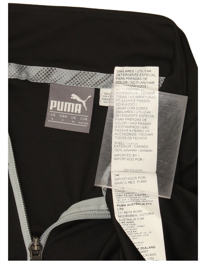 PUMA Top de chándal con cuello y cremallera gráfico para hombre Poliéster negro mediano