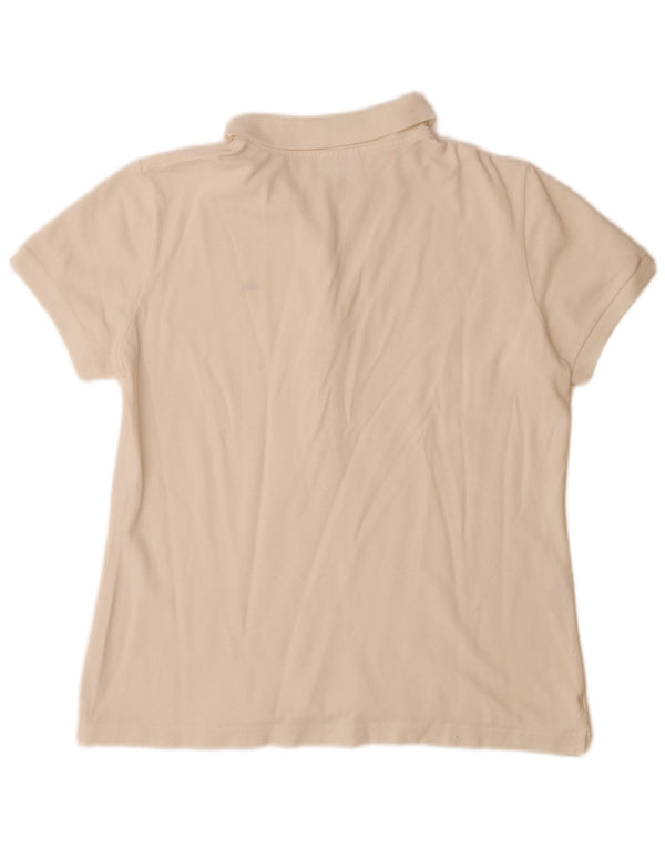 Polo Lacoste Mujer Talla 48 XL Algodón Blanco Roto