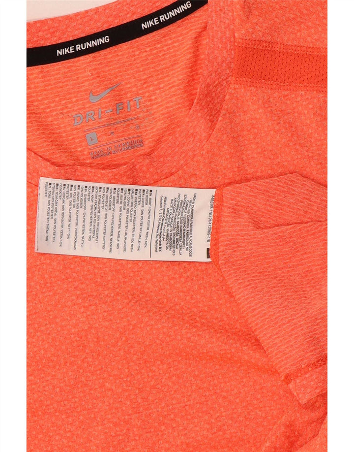 Nike - Camiseta de manga corta para correr para hombre, talla grande, poliéster naranja