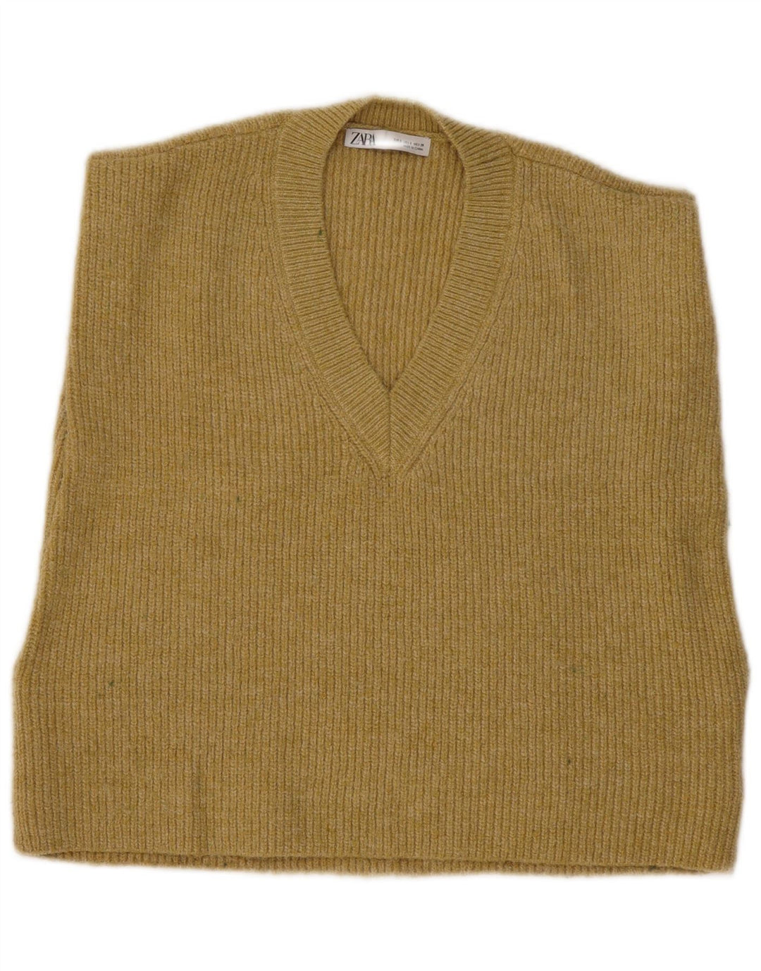 Zara Mujer Chaleco Tank Top UK 10 Small Amarillo Poliéster