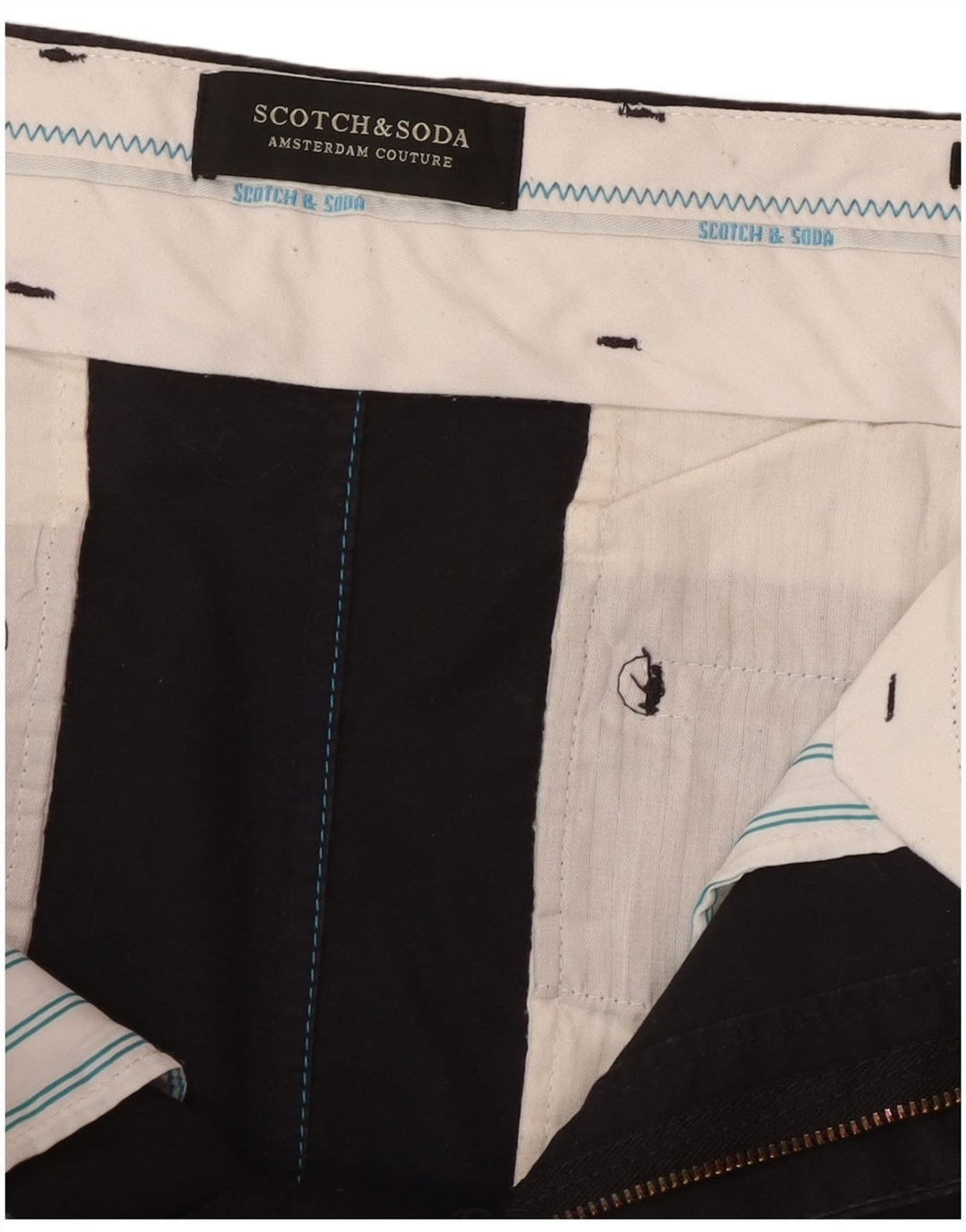 Scotch & Soda Pantalones cortos chinos Stuart para hombre W32 Algodón azul marino mediano