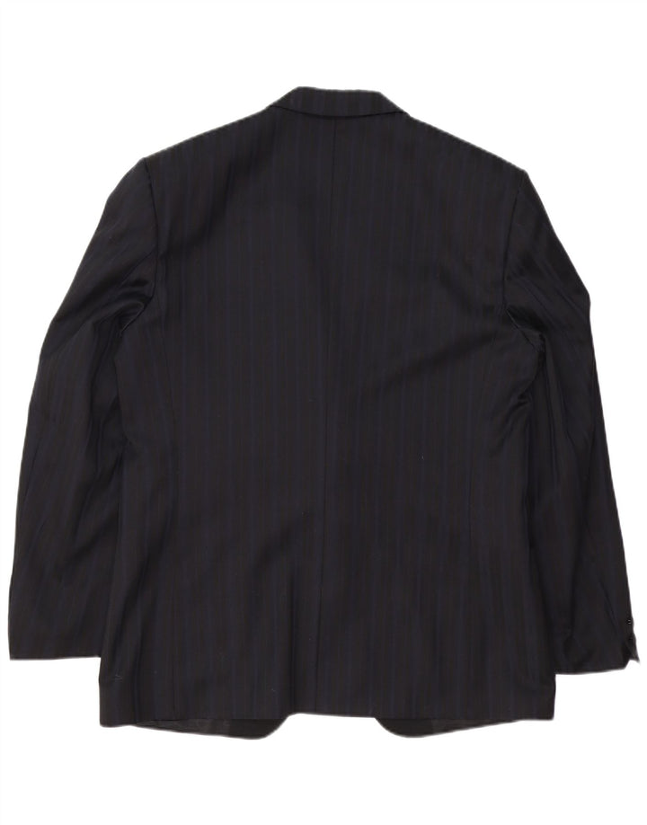 TREVIRA Chaqueta tipo blazer de 1 botón para hombre IT 52 XL Poliéster a rayas azul marino