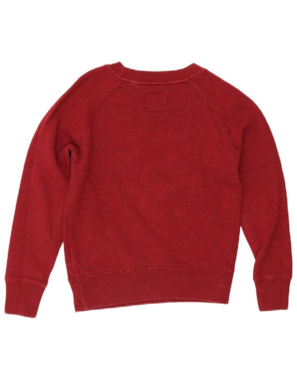 Jack Wills Sudadera corta para mujer Jumper UK 8 Small Borgoña Algodón