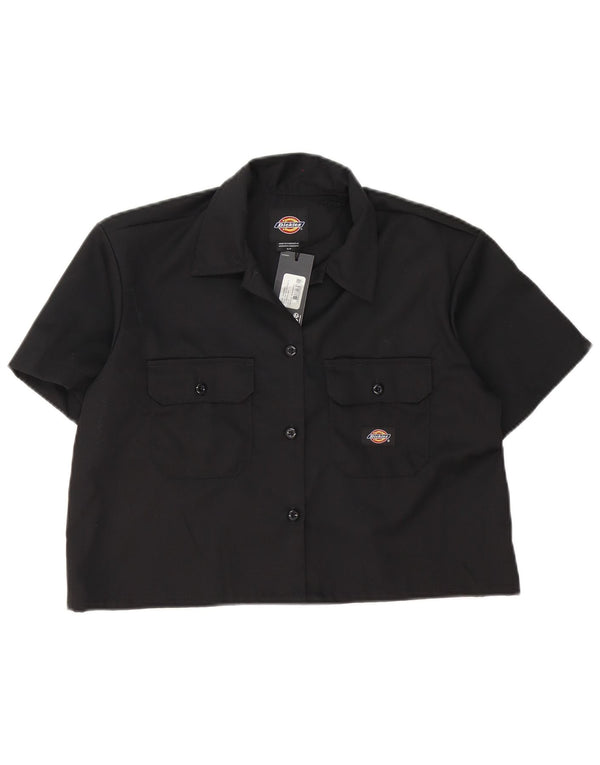 Dickies Camisa corta de manga corta extragrande para mujer UK 10 Small Algodón negro