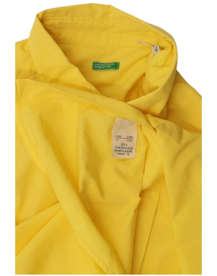 BENETTON Camisa Manga Corta Hombre XL Amarillo Algodón