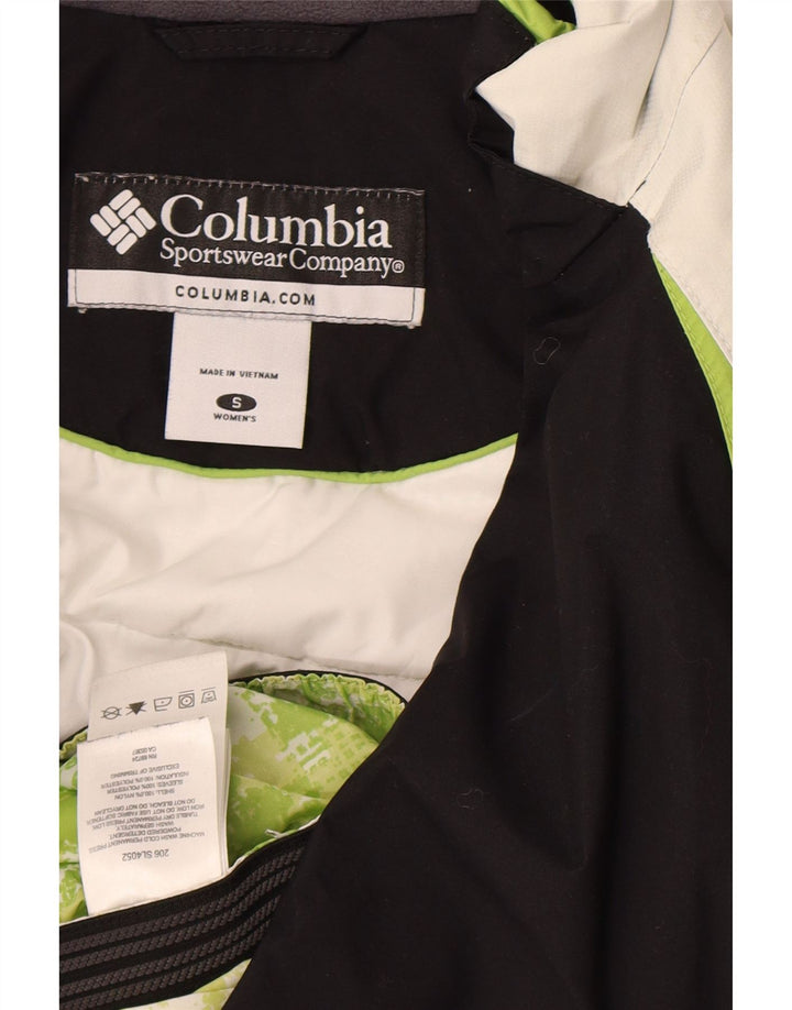 Columbia Chaqueta de esquí extragrande para mujer UK 40 Small Nylon color block negro