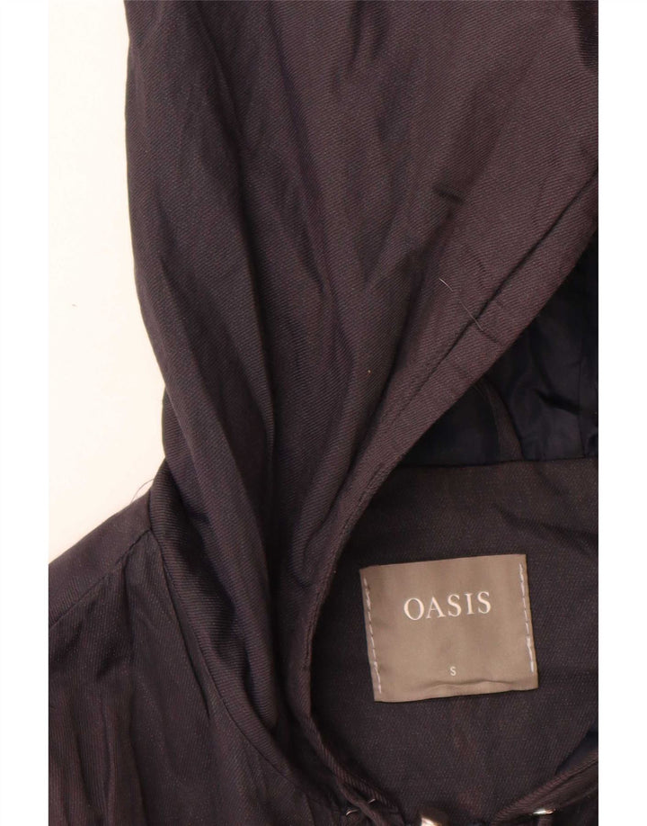 Oasis Chaqueta Parka Extragrande con Capucha para Mujer UK 10 Small Azul Marino Algodón