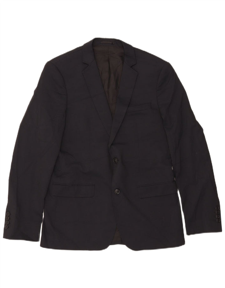 Zara Chaqueta tipo blazer de 2 botones para hombre EU 50 Mediano Azul marino Poliéster