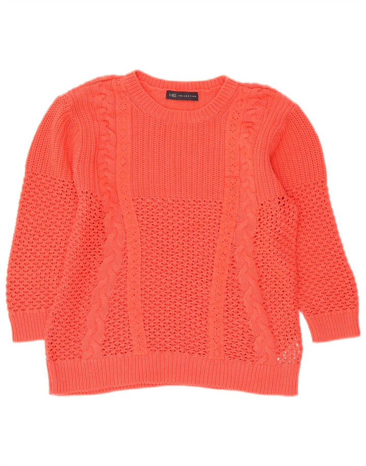 Marks & Spencer - Jersey de cuello redondo para mujer, talla 40, color naranja mediano