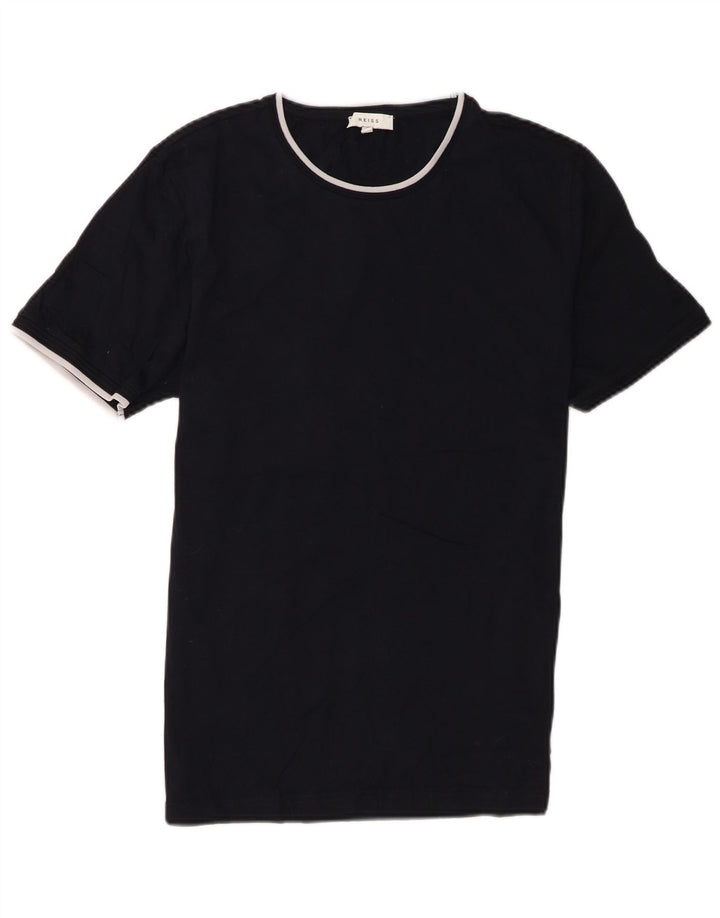 Reiss - Camiseta regular de manga corta para hombre, talla mediana, algodón negro