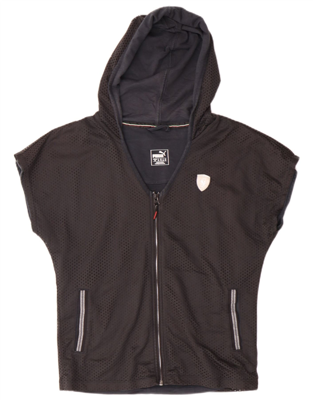 Puma Chaqueta de Chándal de Manga Corta con Capucha para Mujer UK 10 Small Black