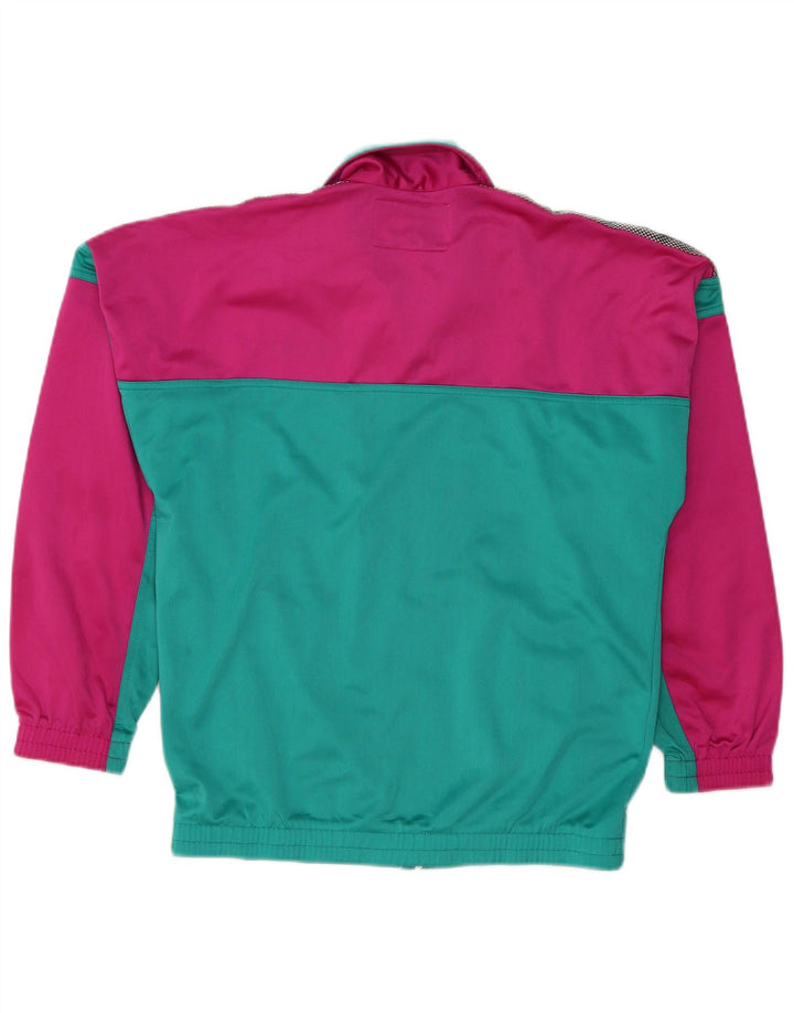 DIADORA Chaqueta superior de chándal con gráfico para hombre ES 38 Verde medio Colorblock
