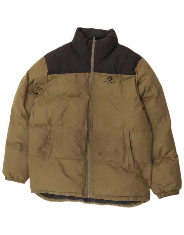 Converse Chaqueta acolchada para hombre UK 40 Grande Verde Colorblock Poliéster