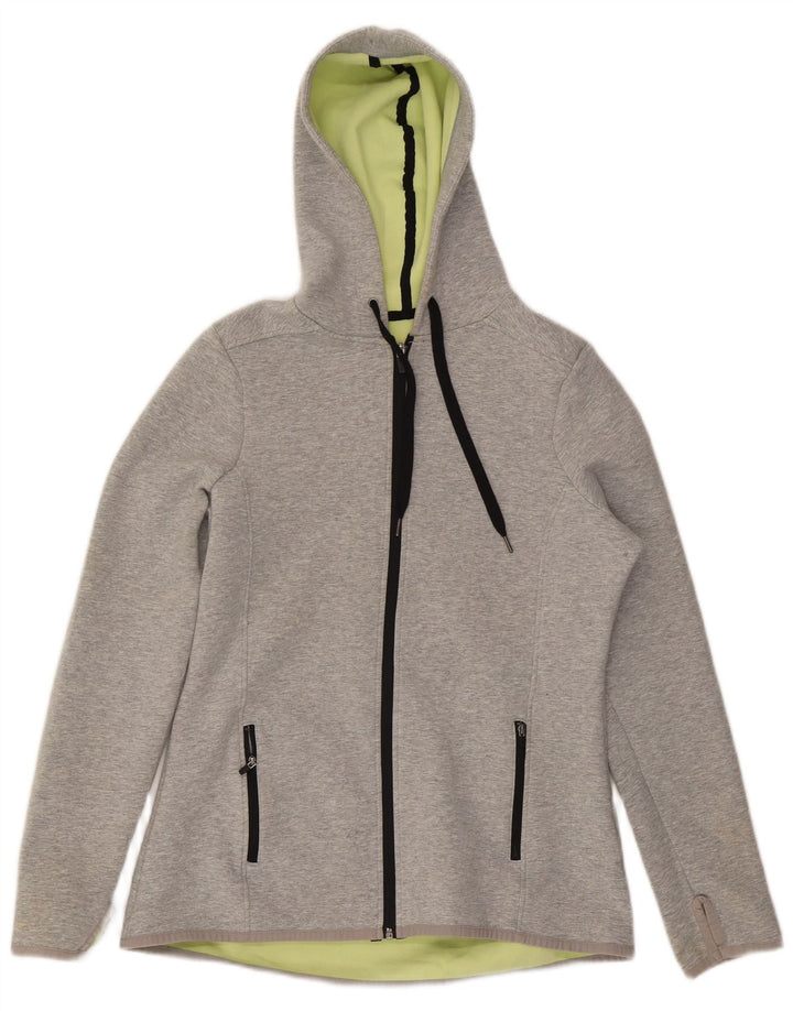 Marks & Spencer Suéter con capucha y cremallera para mujer Reino Unido 12 Algodón gris medio