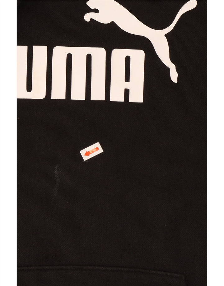 PUMA Jersey con capucha gráfica para mujer UK 14 Medium Black Cotton