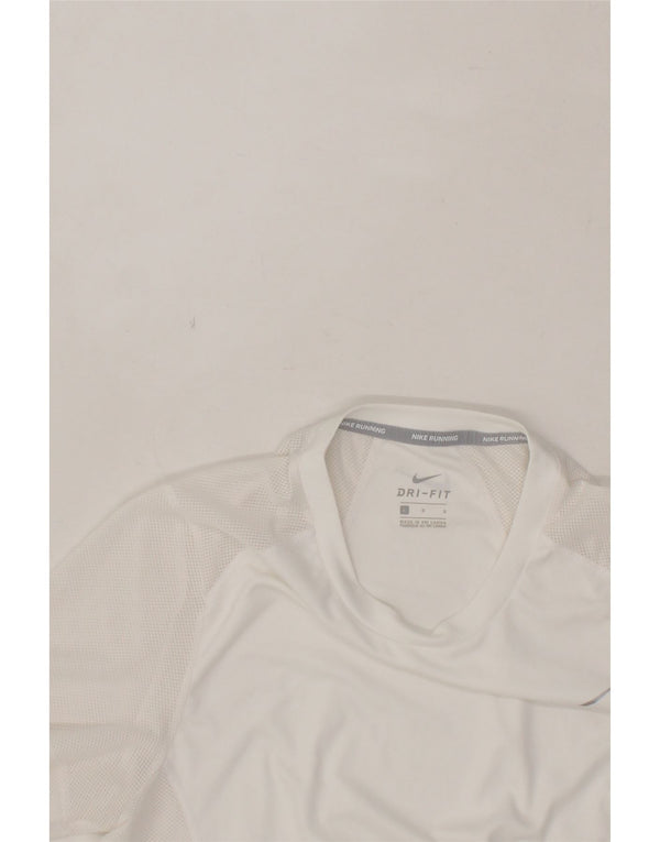 NIKE Womens Dri Fit T-Shirt Top UK 16 Large White Polyester