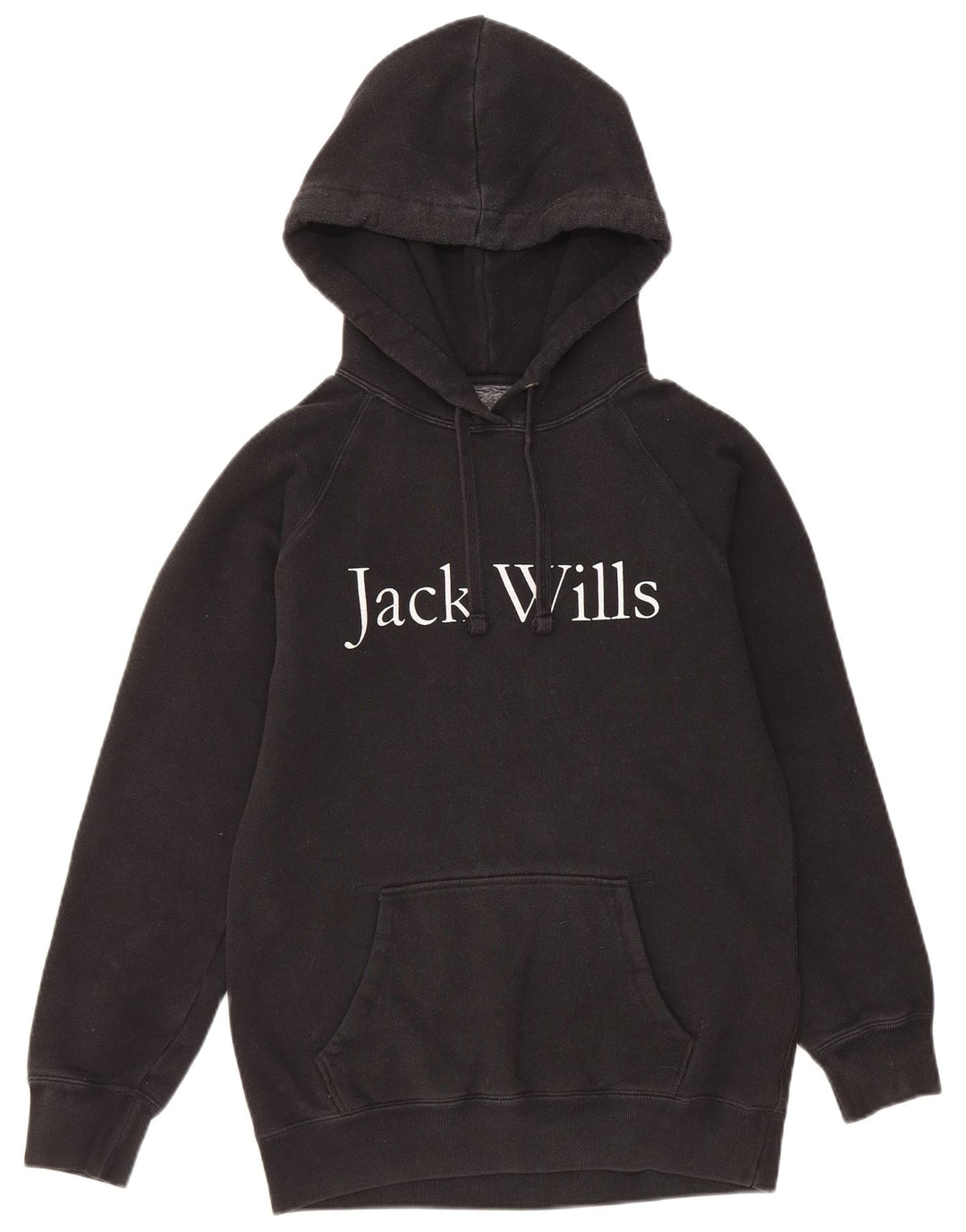 JACK WILLS Jersey con capucha gráfico extragrande para mujer UK 6 XS Algodón negro