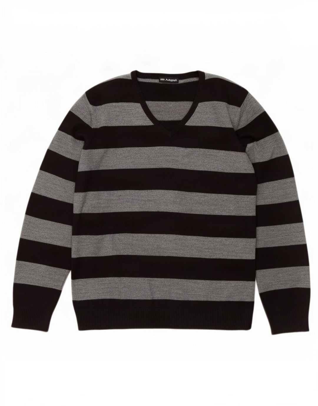 Marks & Spencer Suéter con Cuello en V para Hombre Acrílico Rayado Gris Grande
