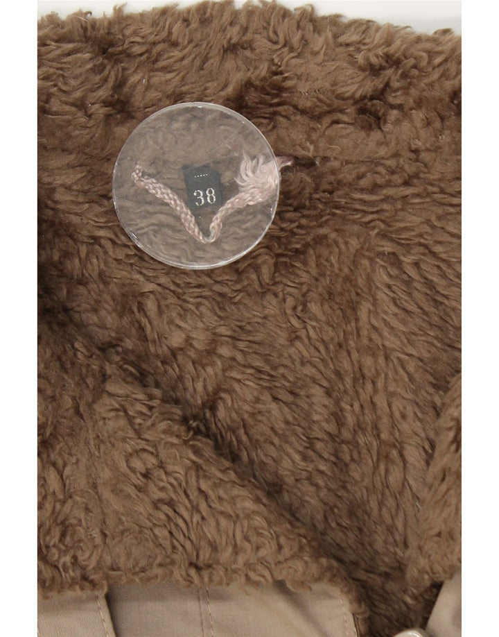 Vintage mujer Sherpa cortavientos chaqueta EU 38 gris medio
