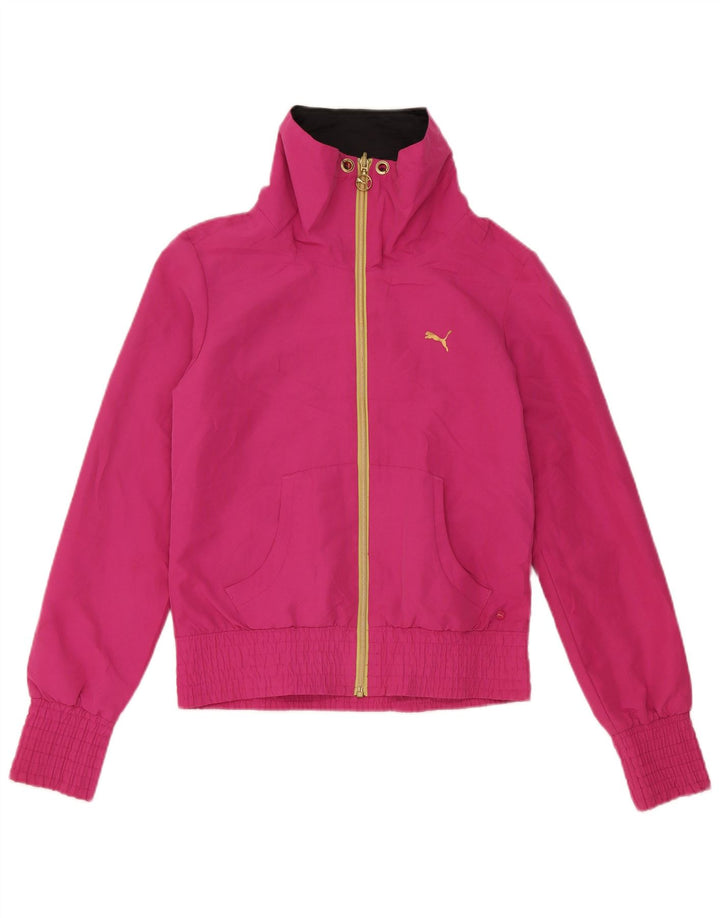 Puma Mujer Chándal Top Chaqueta UK 10 Pequeño Poliéster Rosa