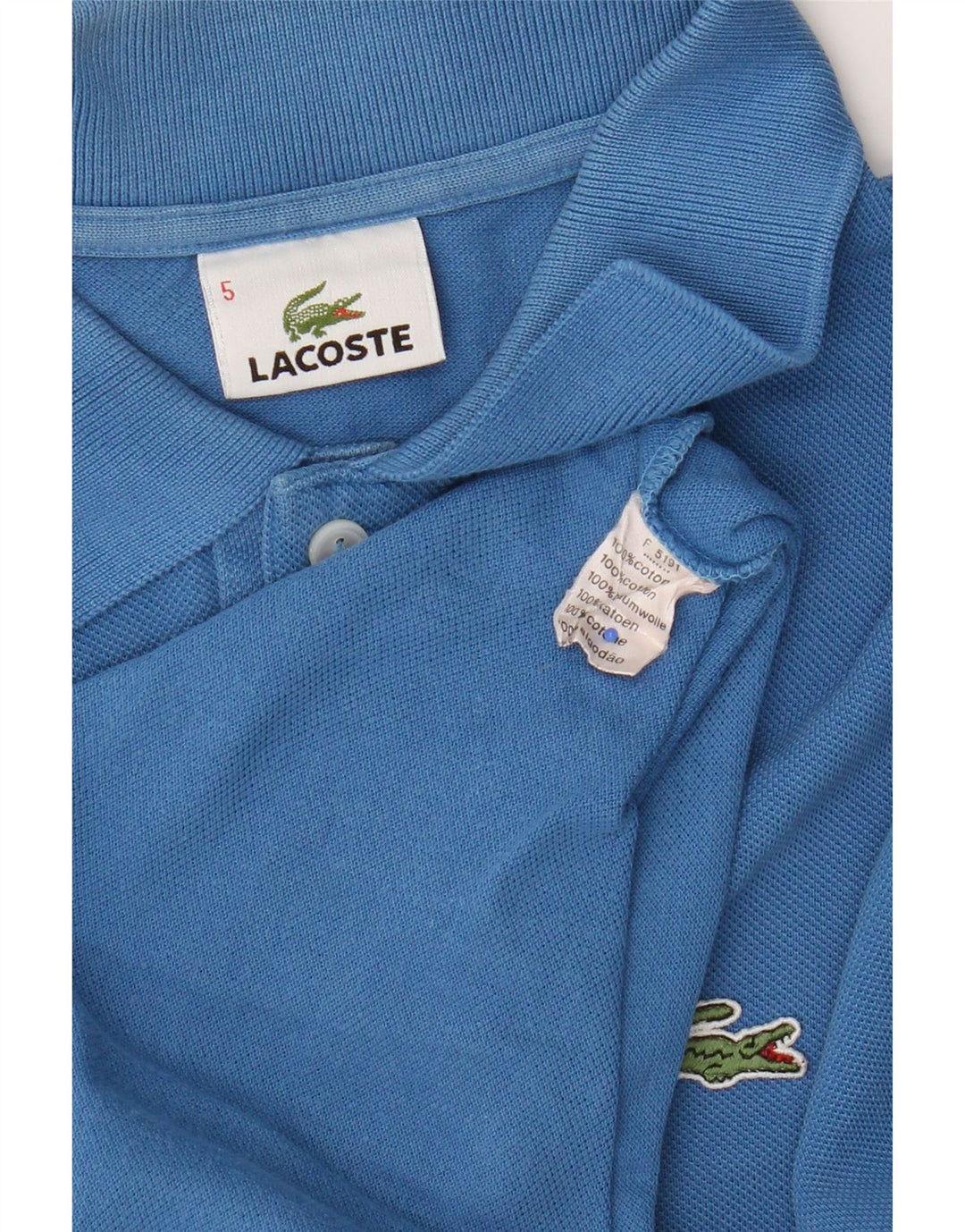 Polo Lacoste para hombre talla 5 grande algodón azul