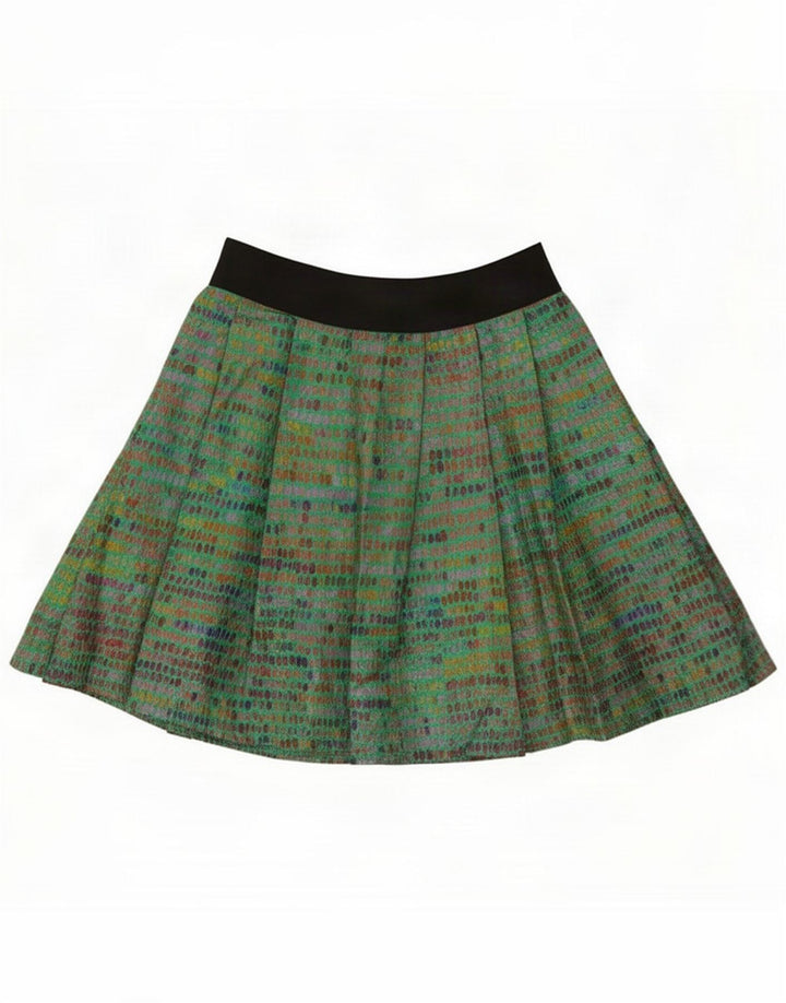 Falda plisada vintage para mujer Mediana W28 Poliéster con manchas verdes