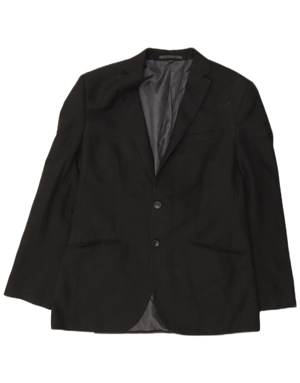Marks & Spencer Chaqueta tipo blazer de 2 botones para hombre UK 40 Mediano Poliéster negro